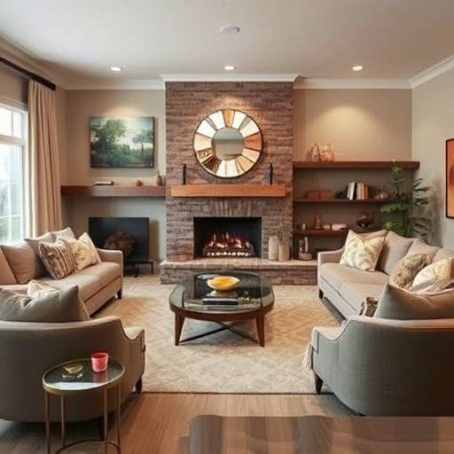 Cozy living room with a fireplace and comfortable furniture in a Johannesburg home