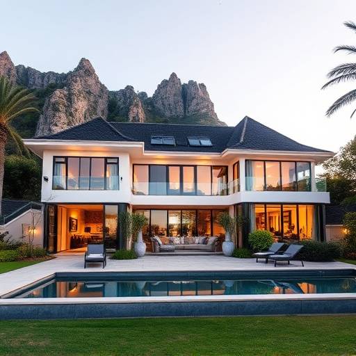 Exterior view of the luxurious villa in Camps Bay