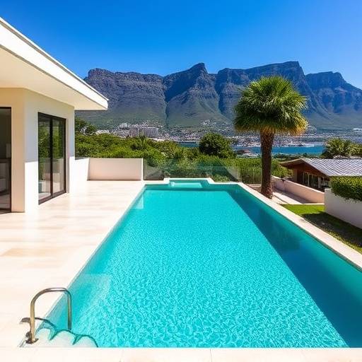Luxury villa with panoramic views of Table Mountain in Fresnaye, Cape Town