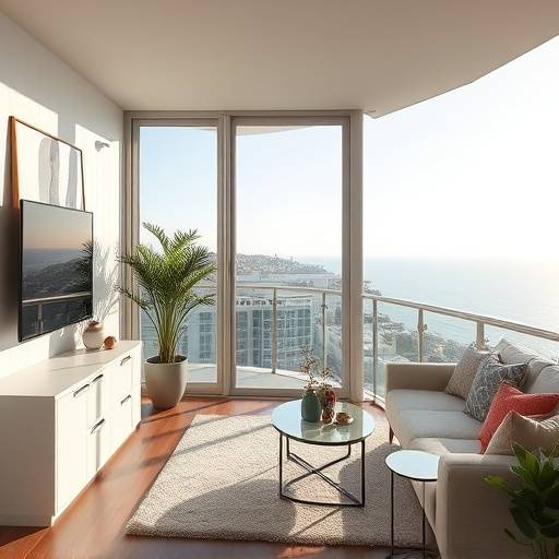 Modern apartment with a balcony overlooking the ocean in Sea Point, Cape Town